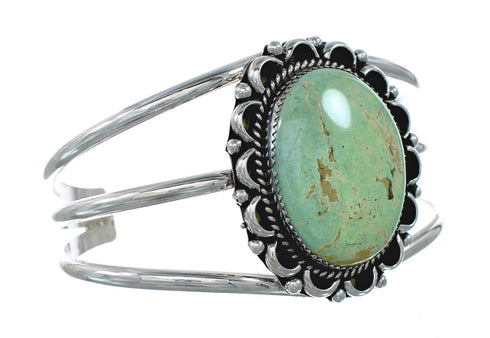 Genuine Navajo Kingman Turquoise Sterling Silver Cuff Bracelet NN20520